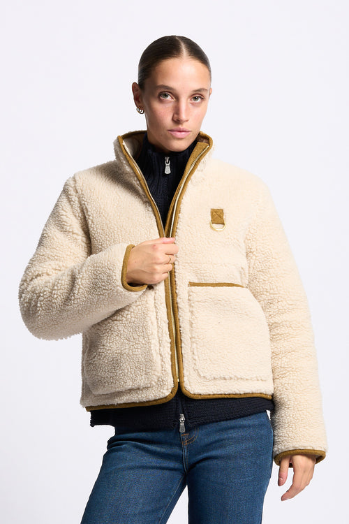 Barbour Giacca Pile Orsetto ELENORA Ecru Donna