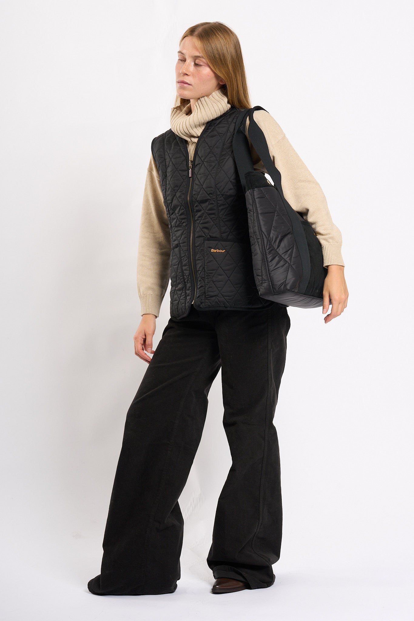 Barbour Gilet Fleece Betty Nero Donna-3