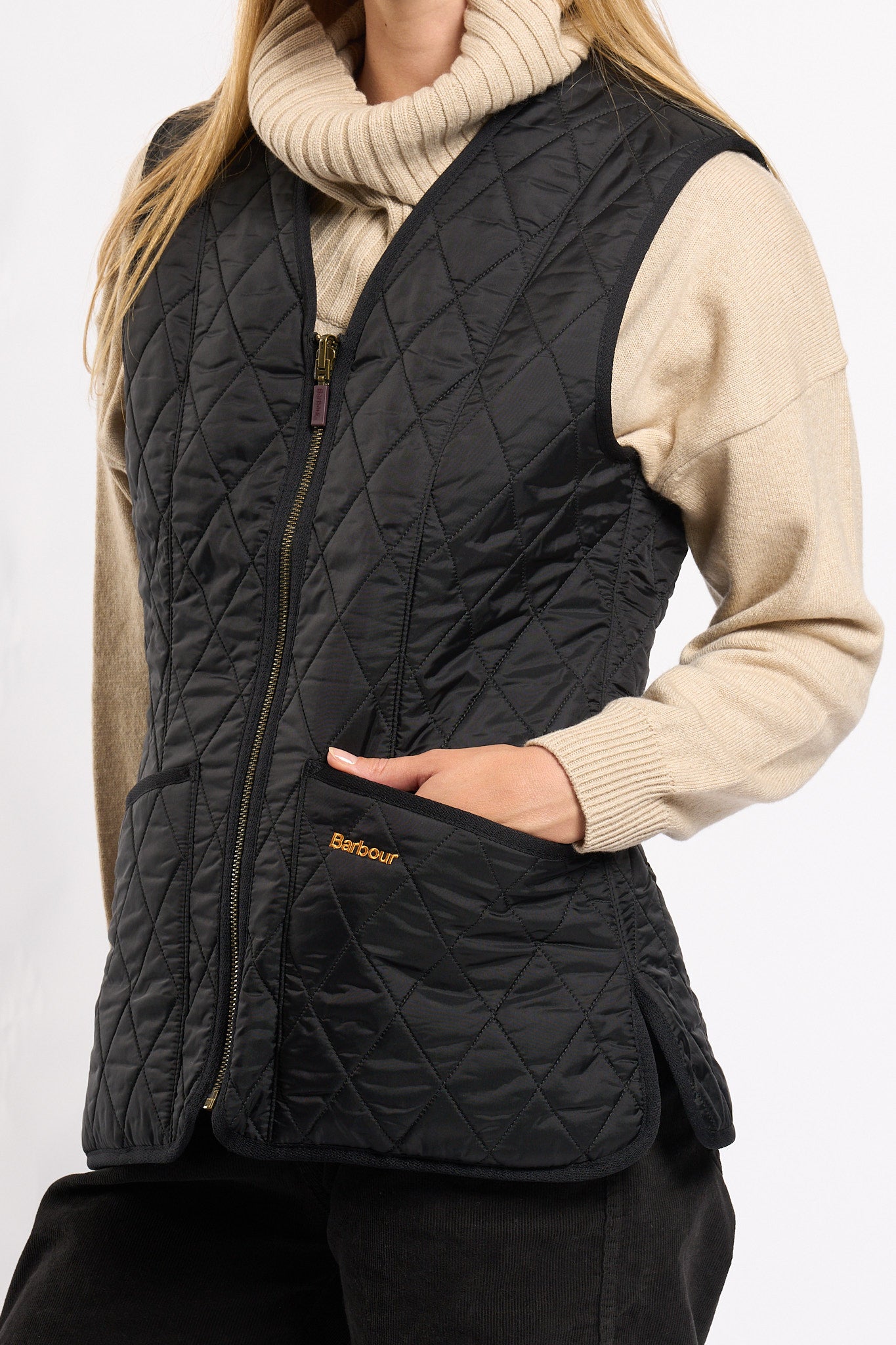 Barbour Gilet Fleece Betty Nero Donna-5
