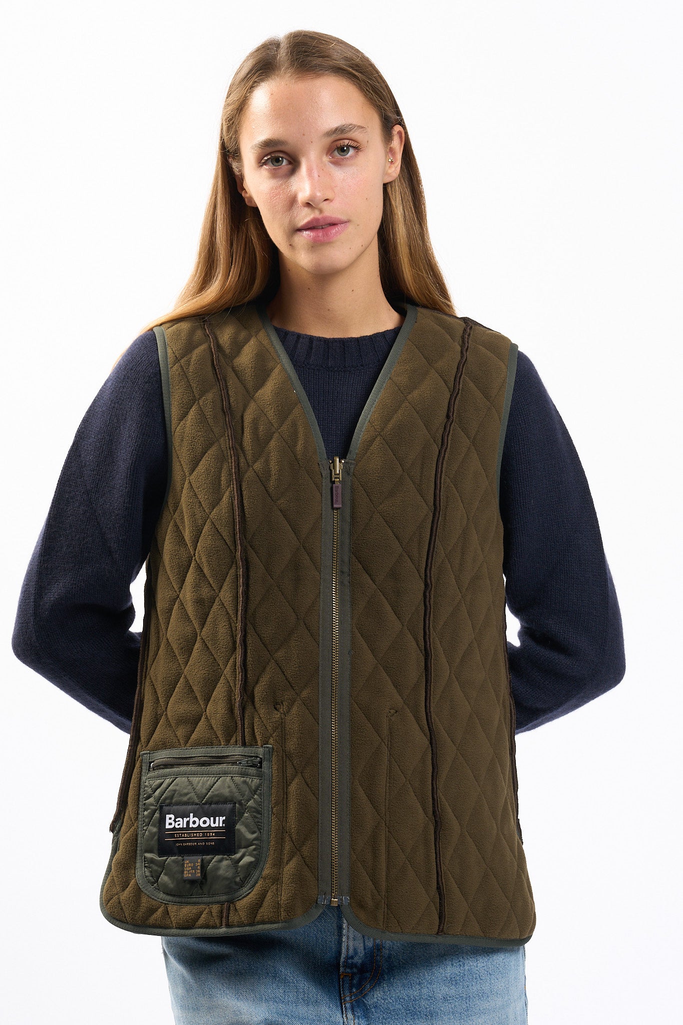 Barbour Gilet Fleece Betty Oliva Donna-3