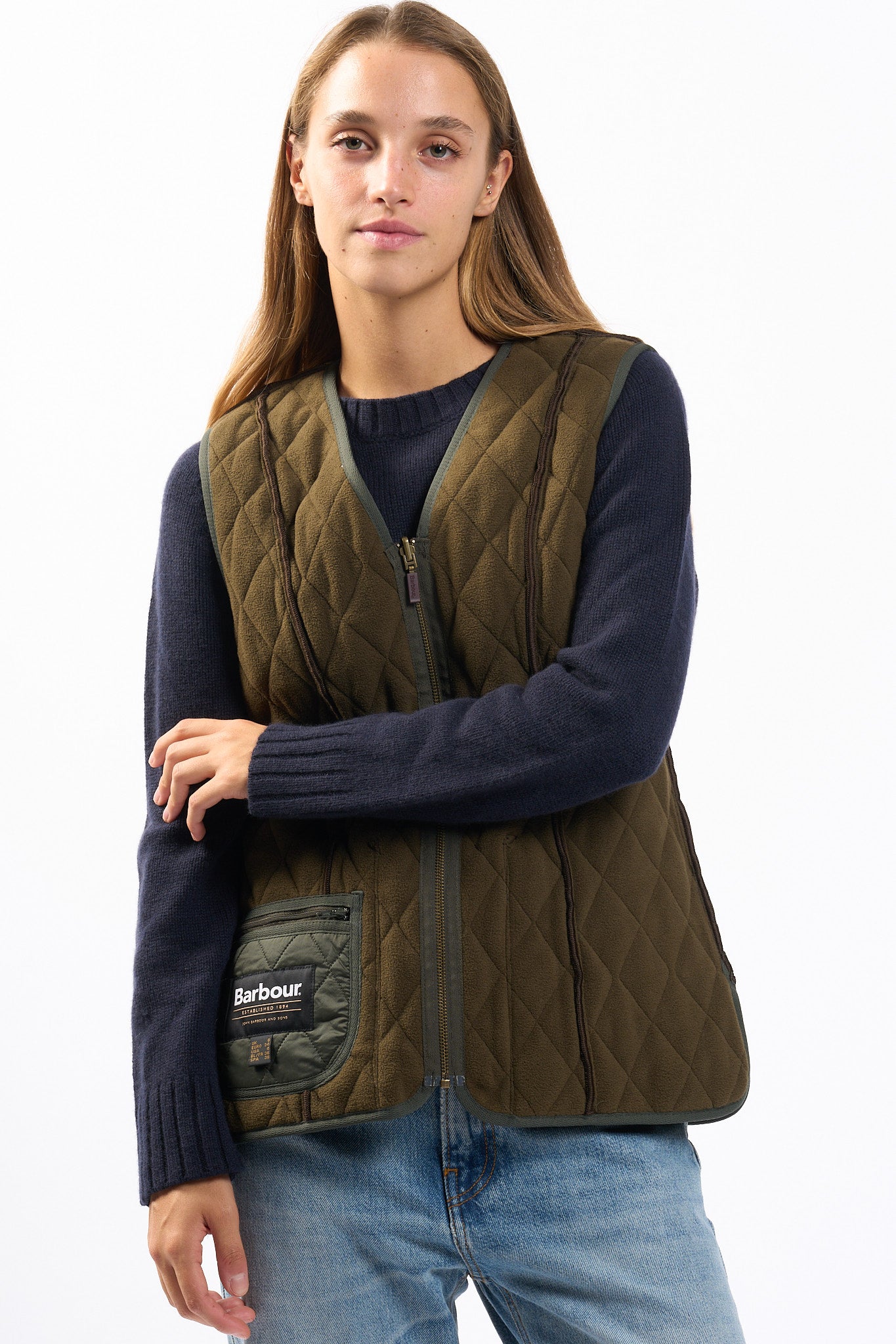 Barbour Gilet Fleece Betty Oliva Donna-9