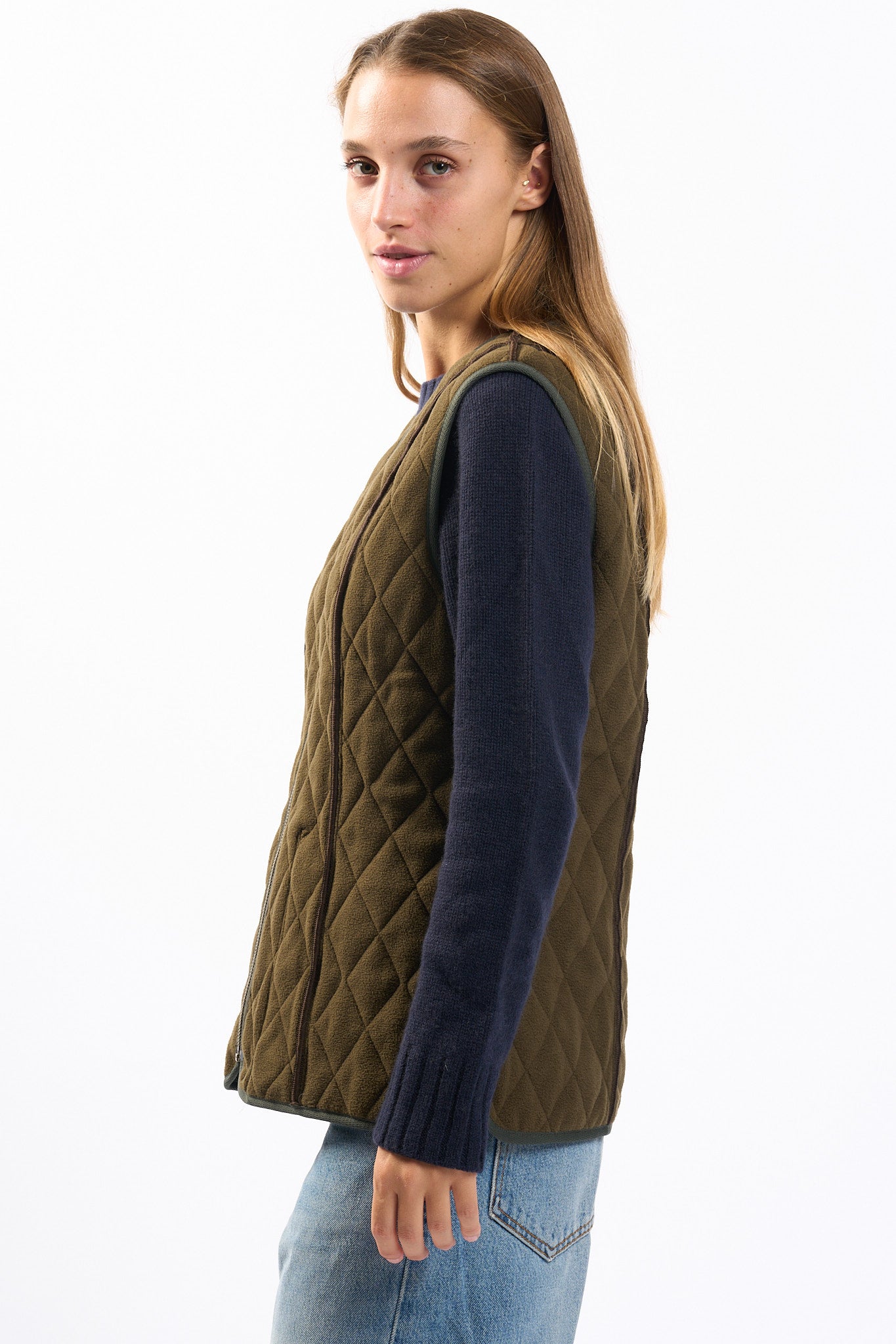 Barbour Gilet Fleece Betty Oliva Donna-10