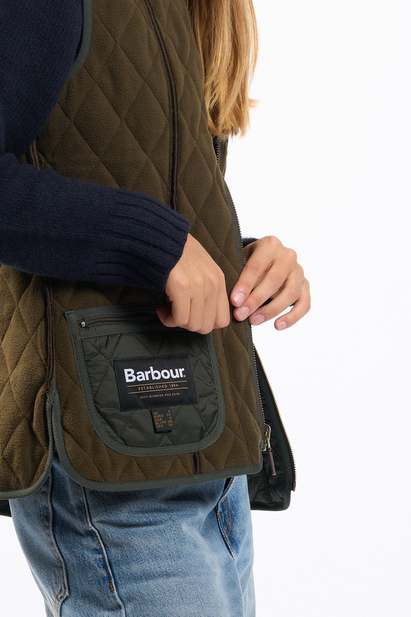 Barbour Gilet Fleece Betty Oliva Donna-12