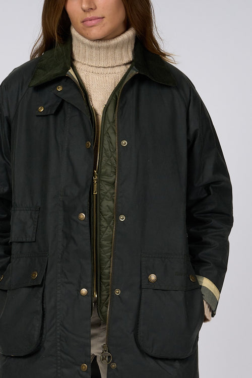 Barbour Giacca Tain Wax Verde  Donna