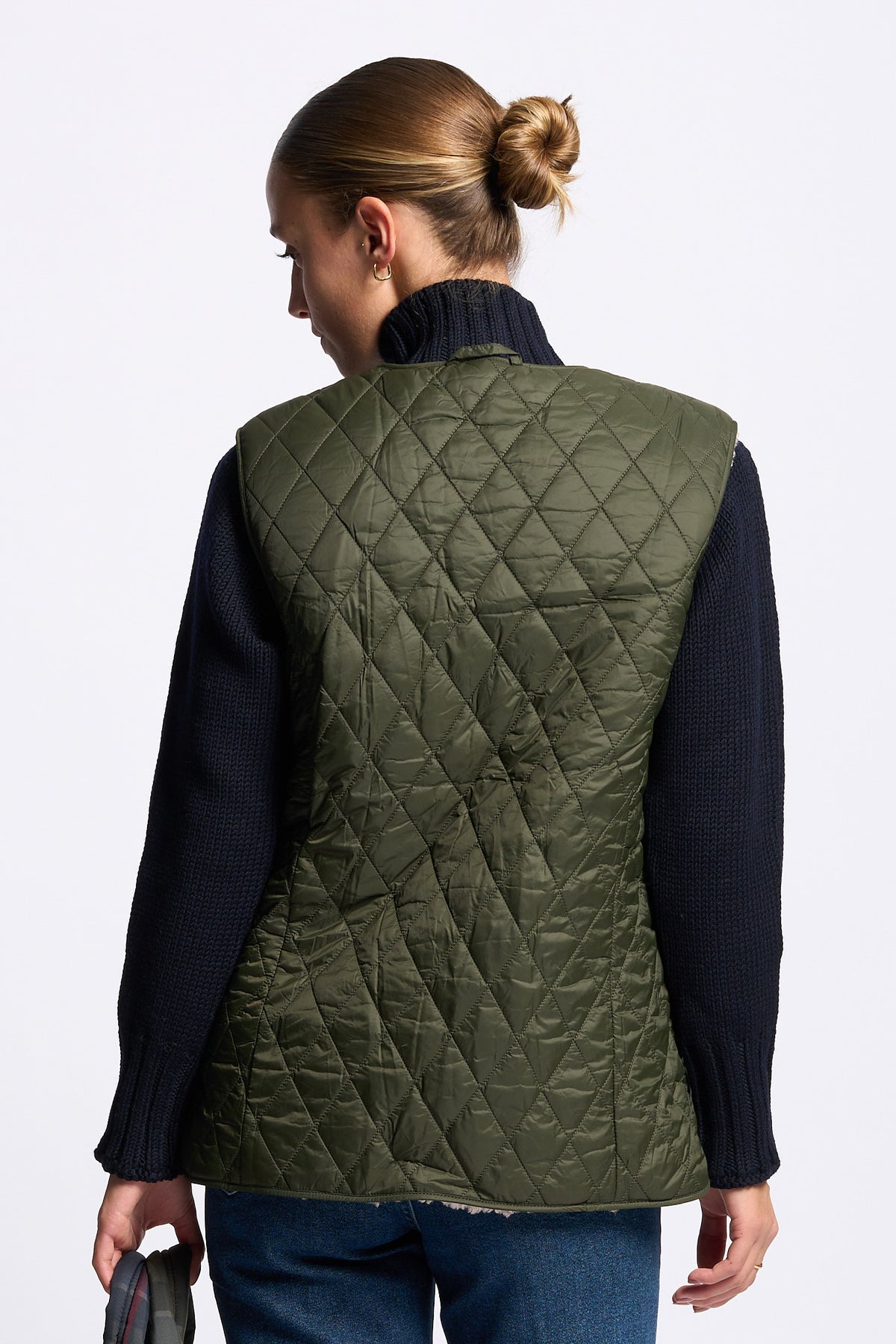 Barbour Gilet MARKENFIELD Donna trapuntato Oliva/Ecrù-4