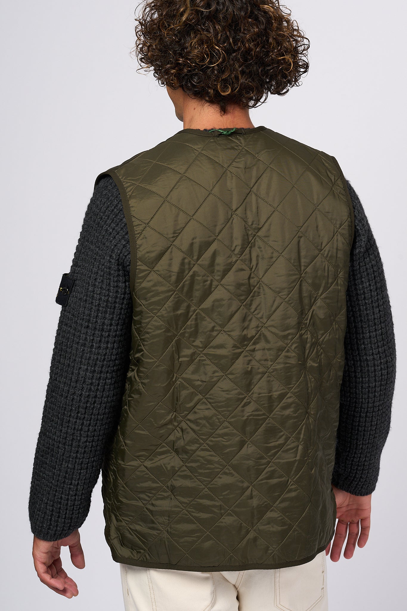 Barbour Polarquilt Vest Olive Green Men-5