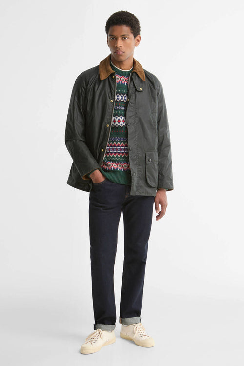 Barbour Giubbino Festive Ashby Uomo Salvia in cotone cerato-2