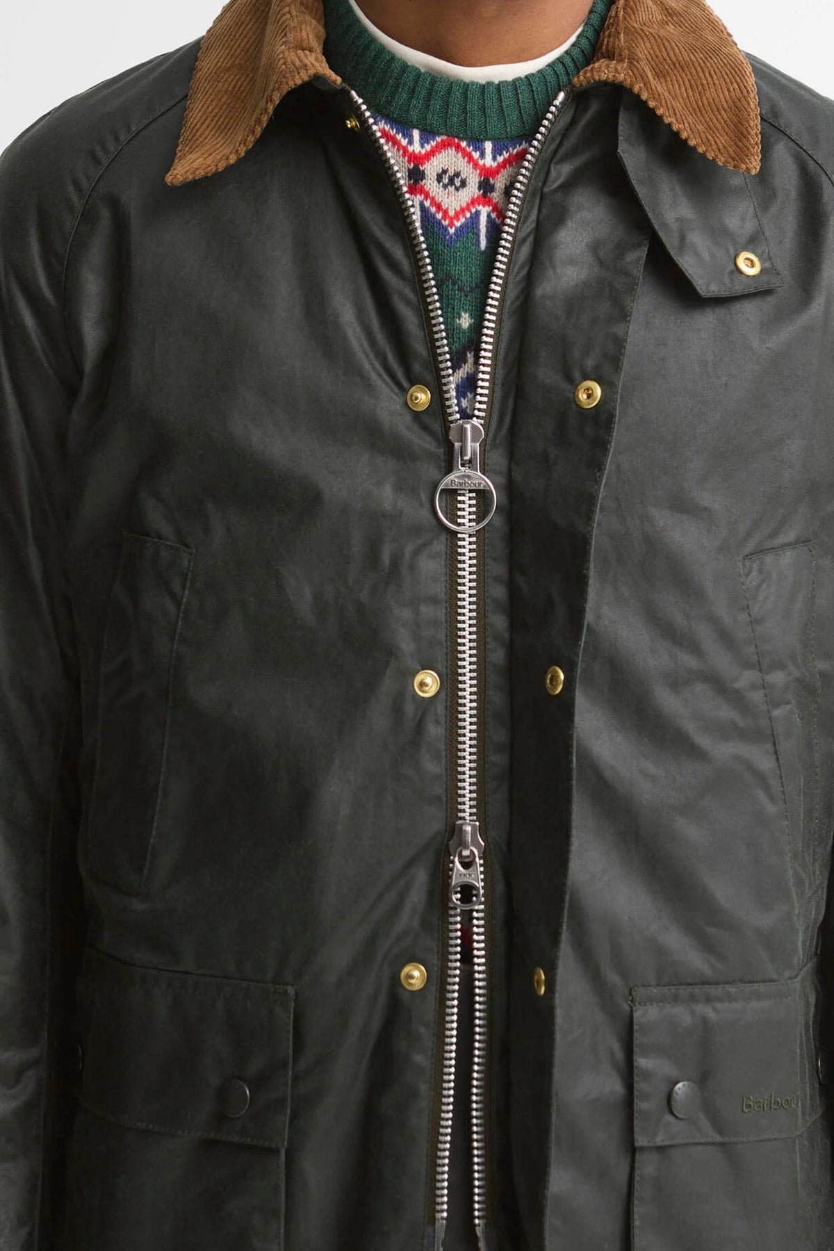 Barbour Giubbino Festive Ashby Uomo Salvia in cotone cerato-5