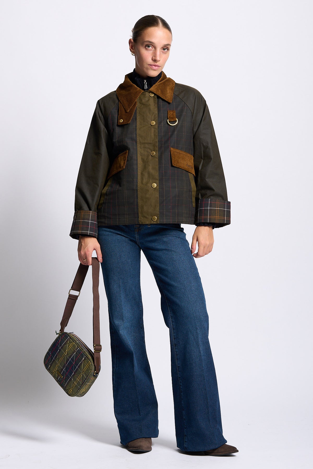Barbour Giubbino IRENE WAX Donna in cotone cerato oliva-8