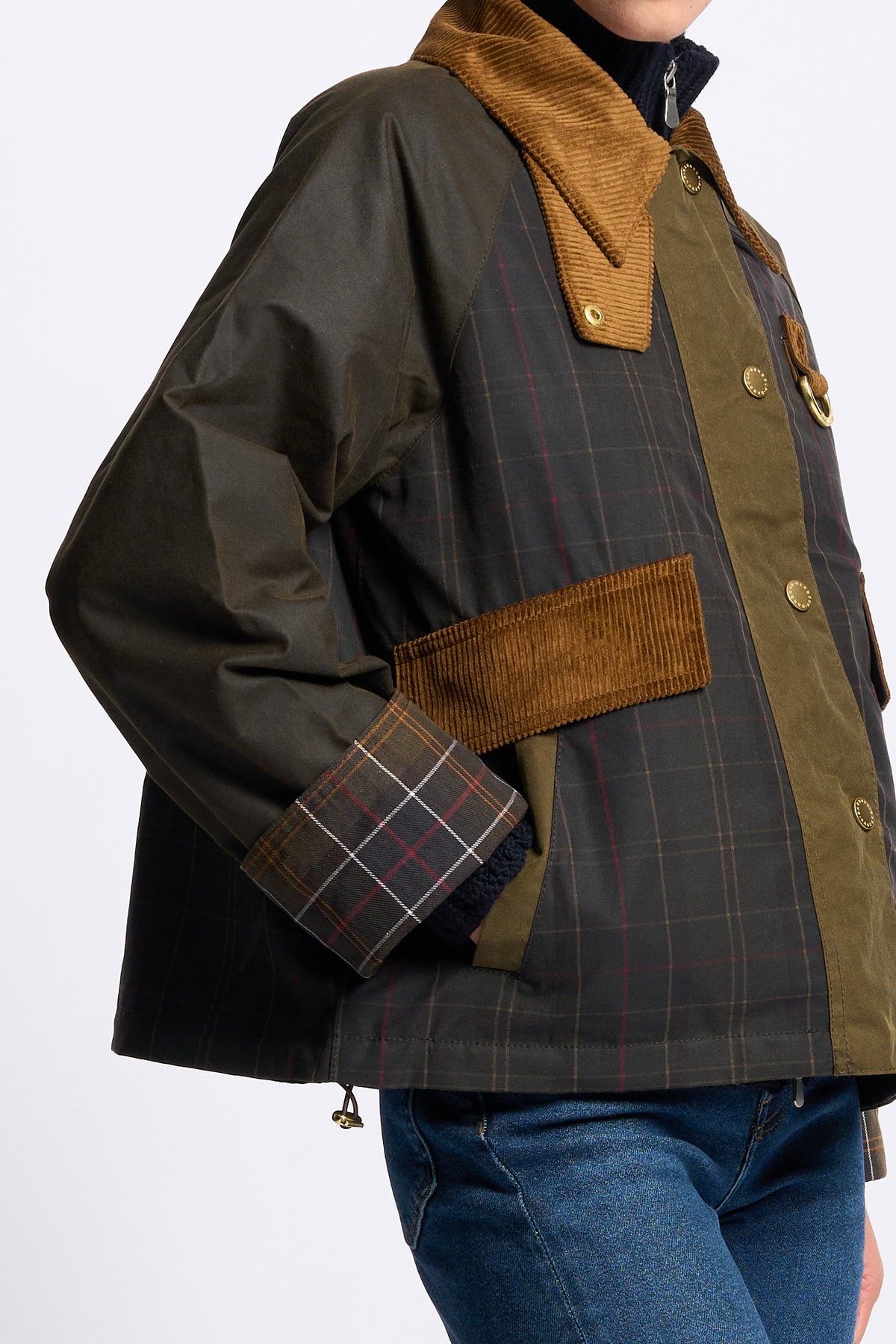Barbour Giubbino IRENE WAX Donna in cotone cerato oliva-6