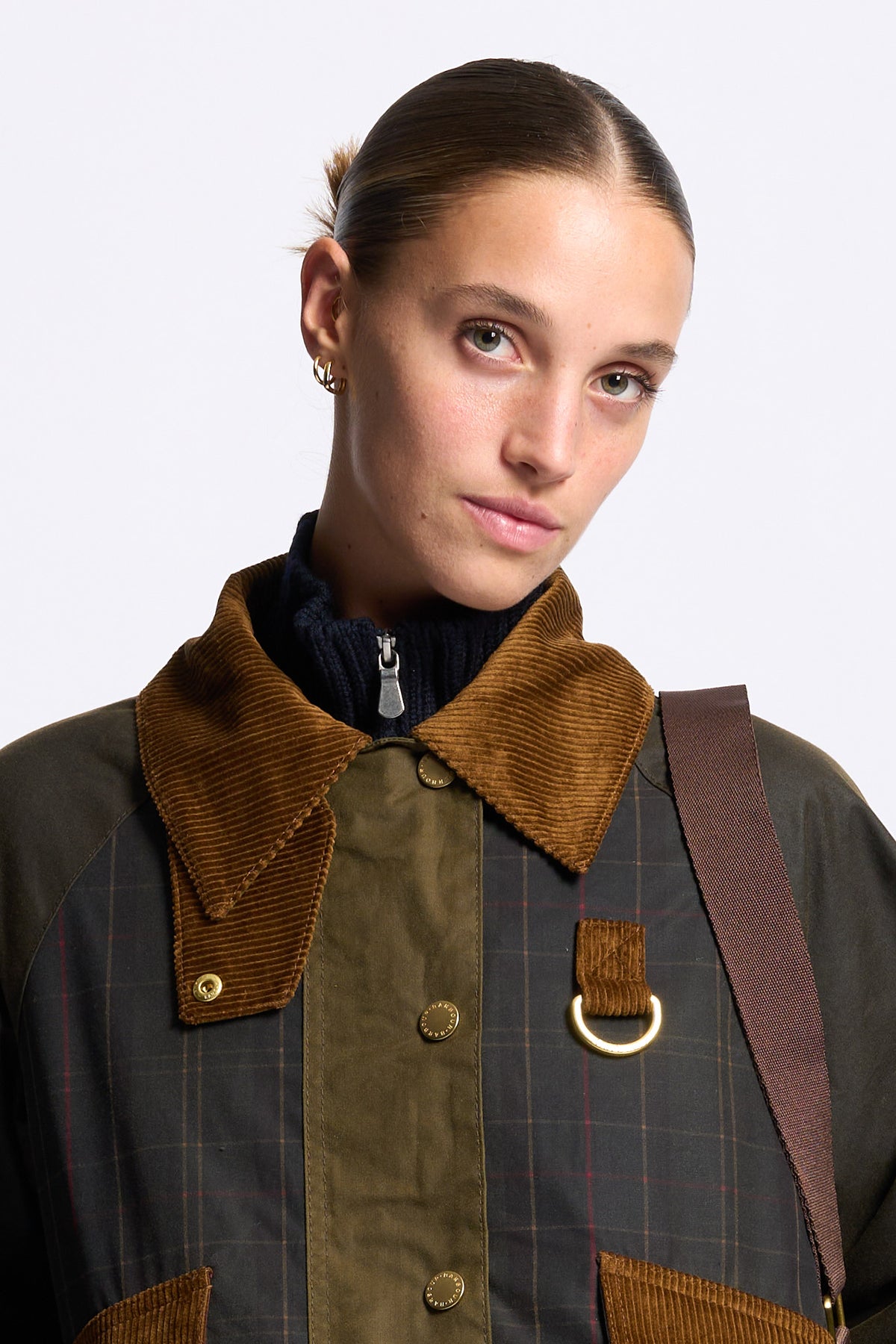 Barbour Giubbino IRENE WAX Donna in cotone cerato oliva-9