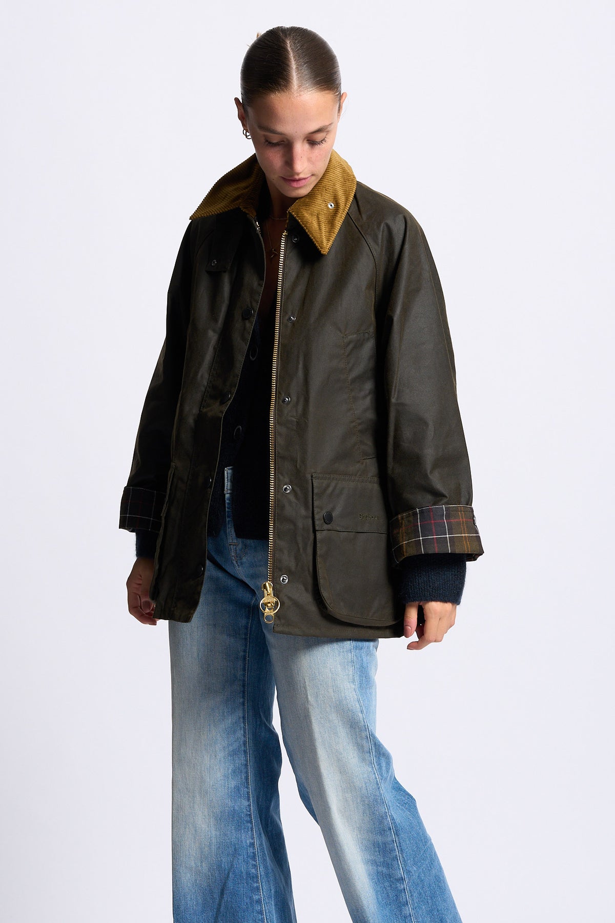 Barbour Giubbino Donna BEDALE cerato oliva/beige-10