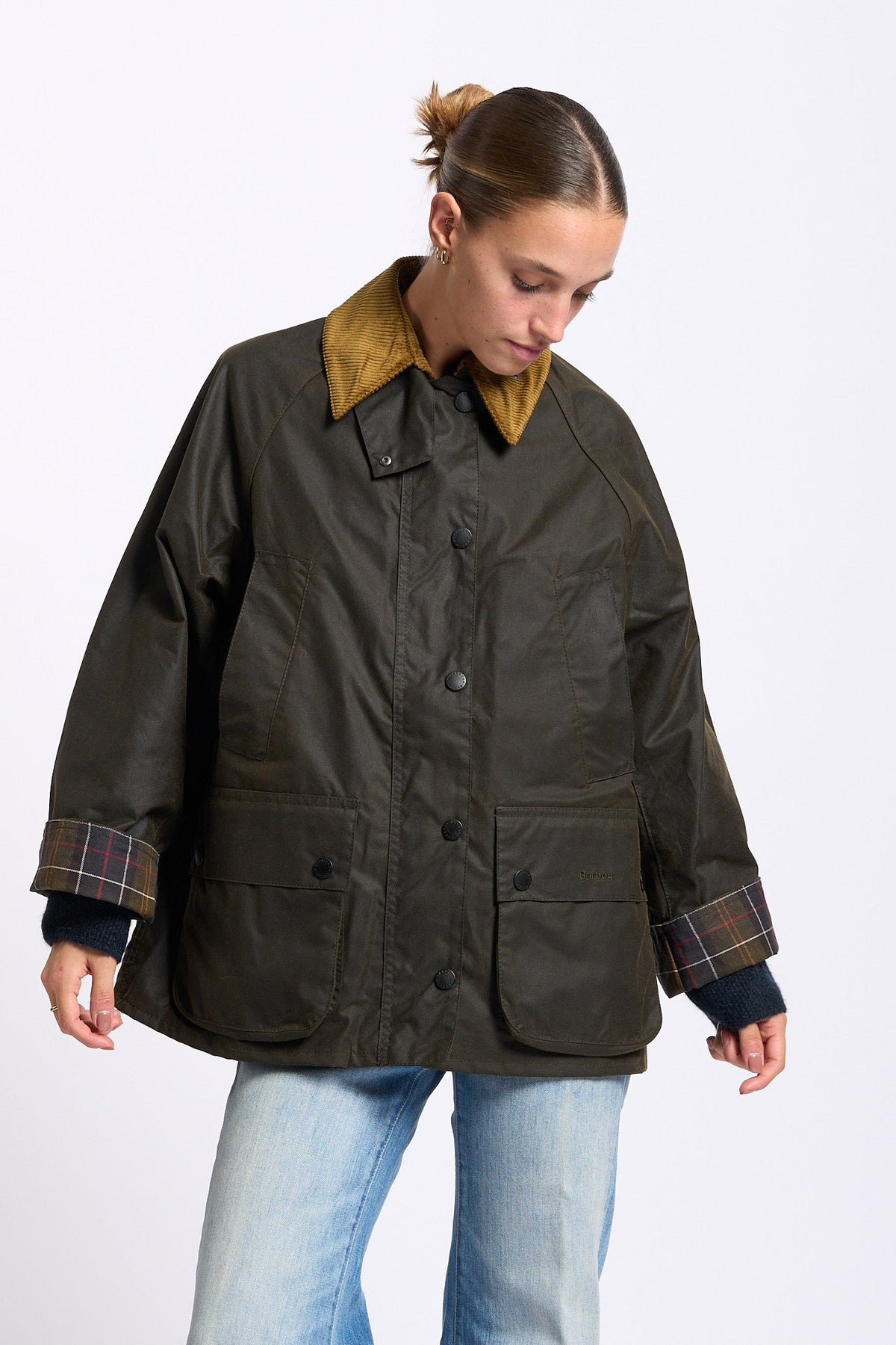 Barbour Giubbino Donna BEDALE cerato oliva/beige-11