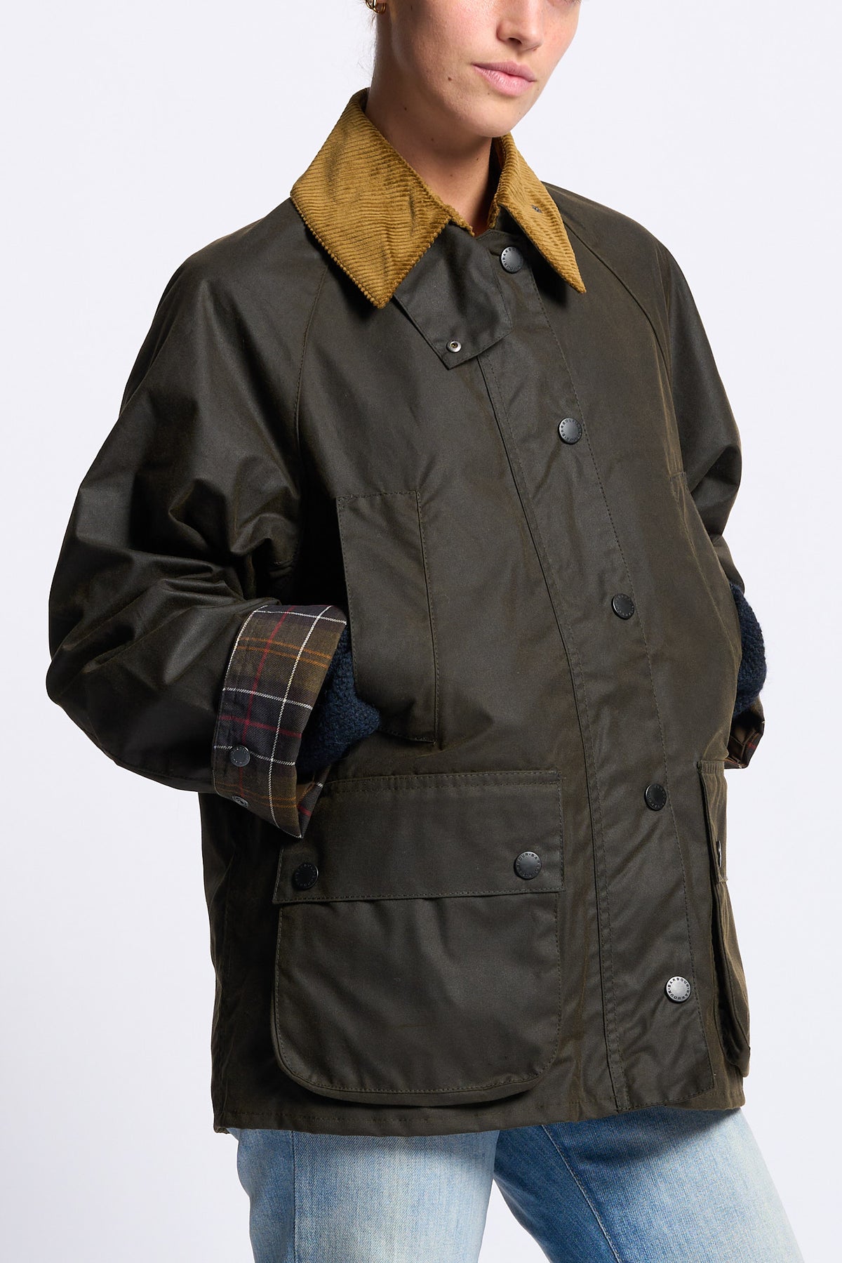 Barbour Giubbino Donna BEDALE cerato oliva/beige-4