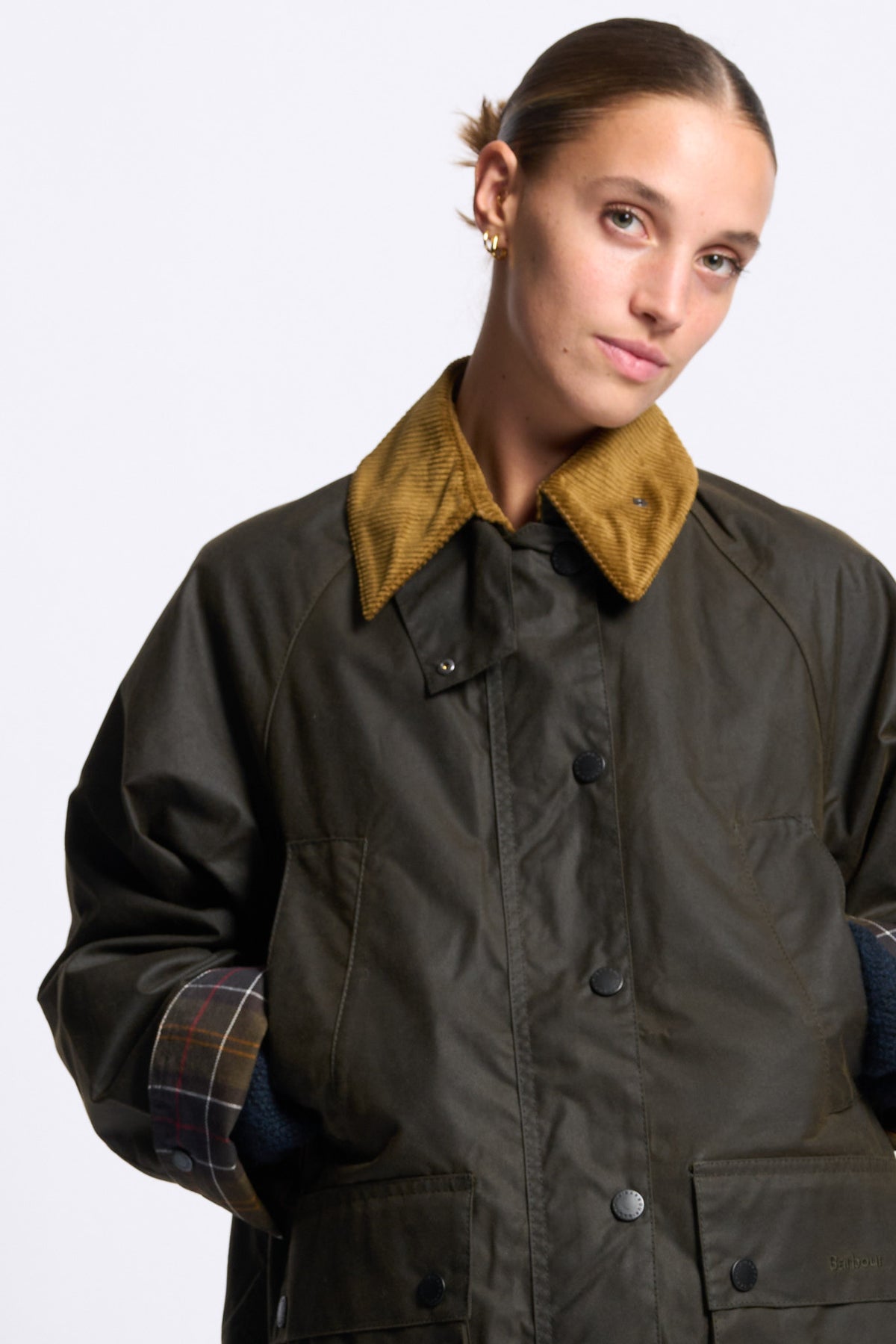 Barbour Giubbino Donna BEDALE cerato oliva/beige-7