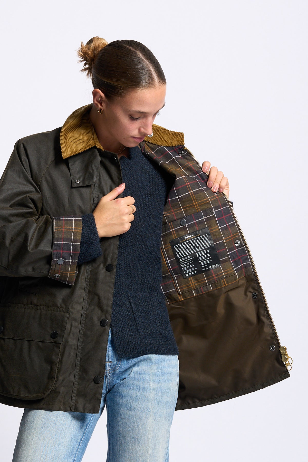 Barbour Giubbino Donna BEDALE cerato oliva/beige-9