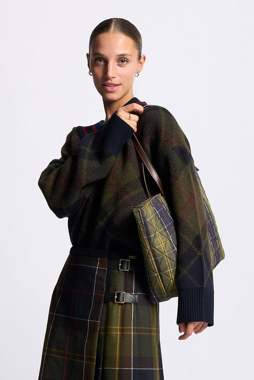 Barbour Borsa Shopper WETHERHAM Tartan Donna trapuntata