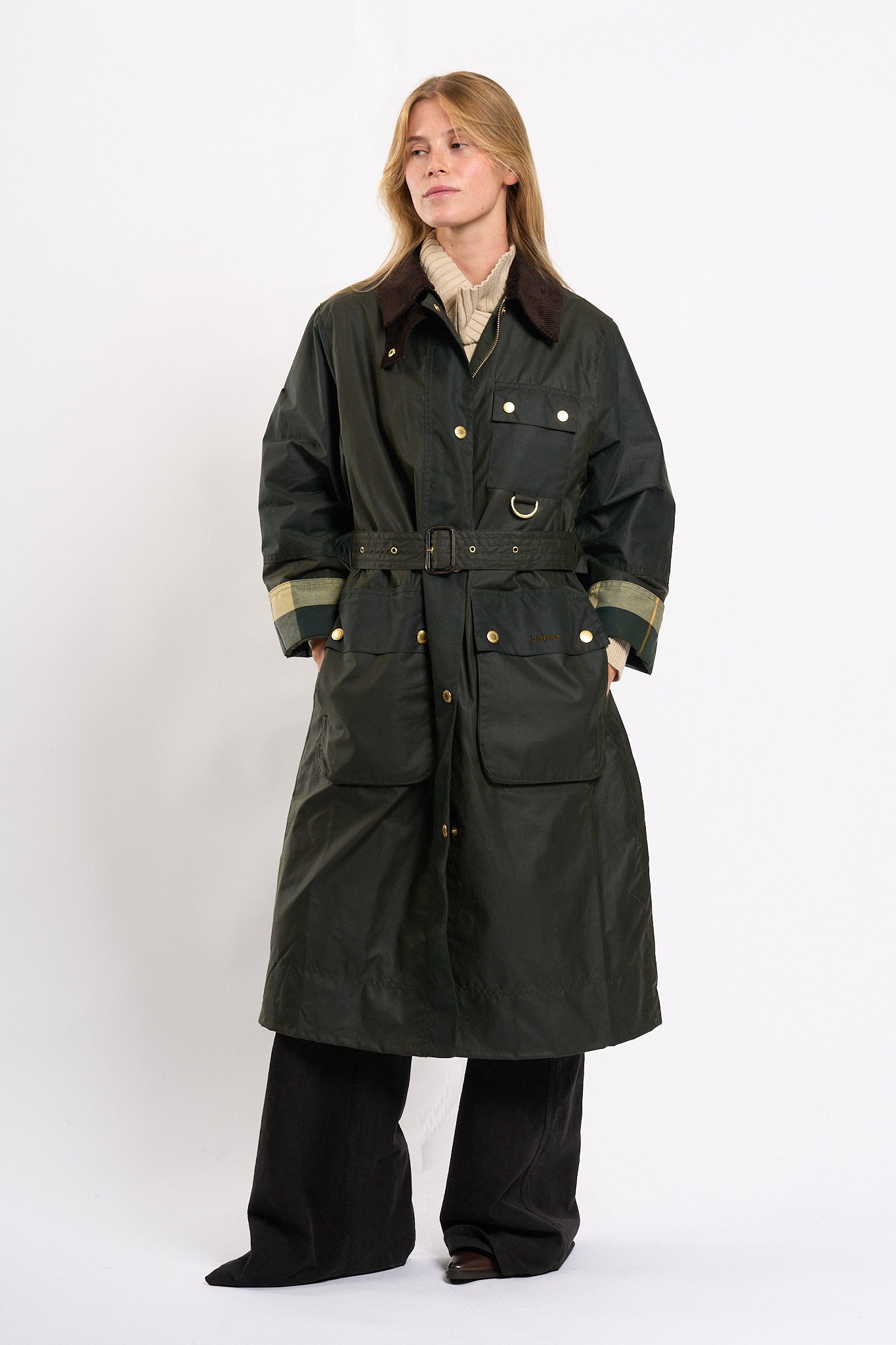 Barbour Trench Milda Wax Salvia Donna-3