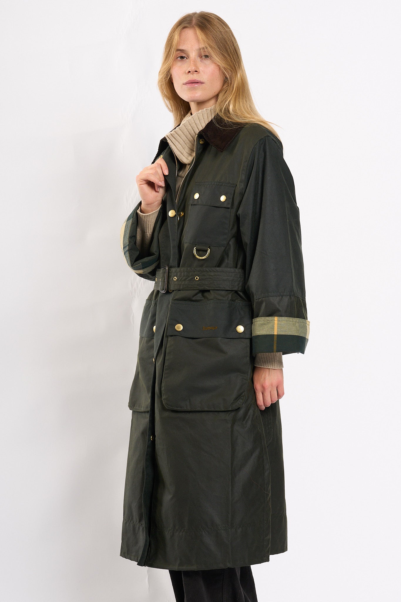 Barbour Trench Milda Wax Salvia Donna-6