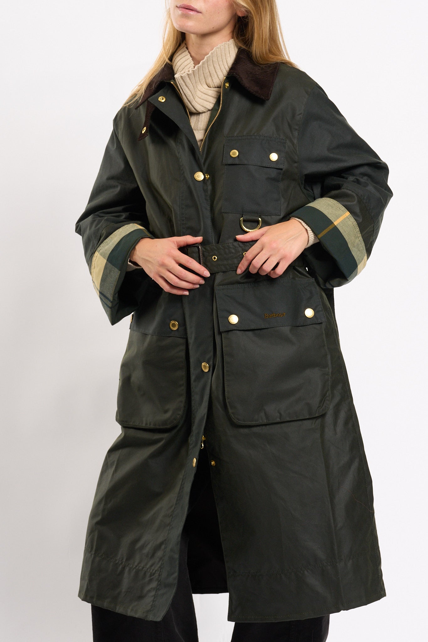 Barbour Trench Milda Wax Salvia Donna-7