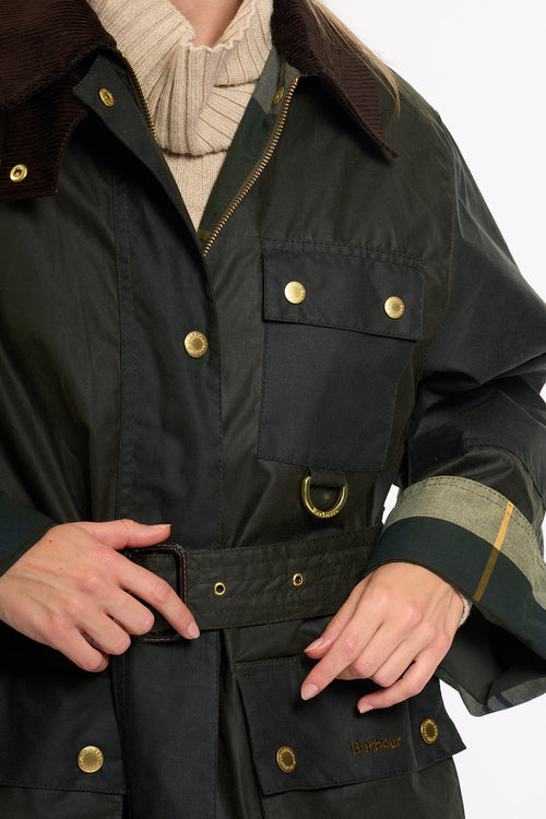 Barbour Trench Milda Wax Salvia Donna-2