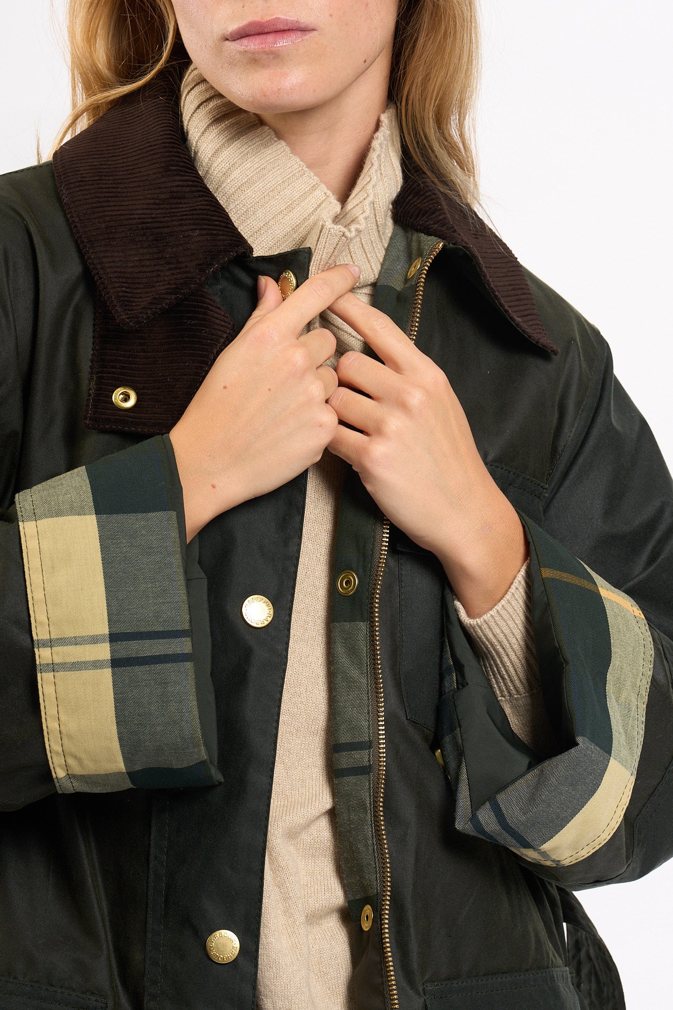 Barbour Trench Milda Wax Salvia Donna-8