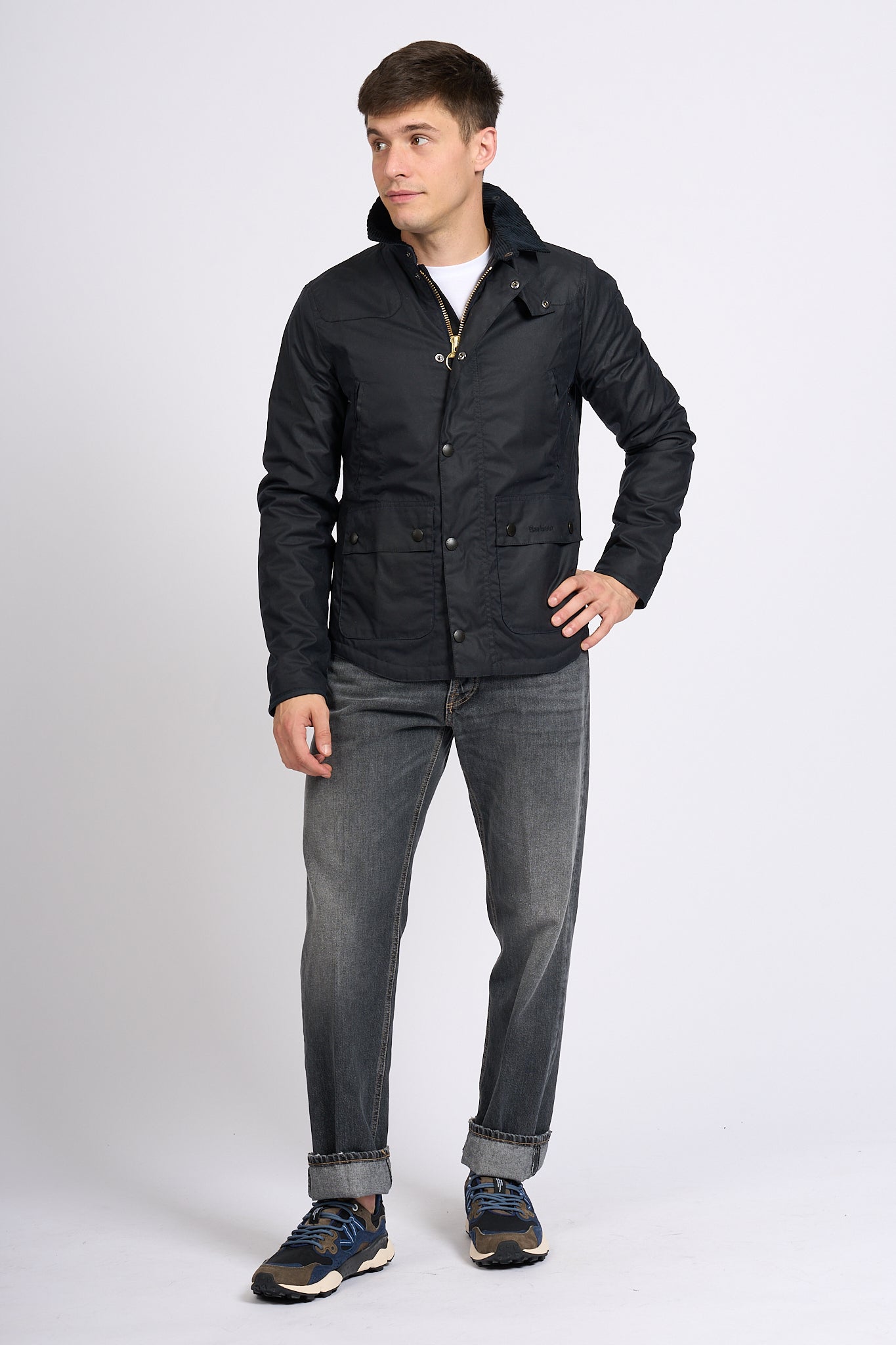 Barbour Reelin Wax Blue Men-2