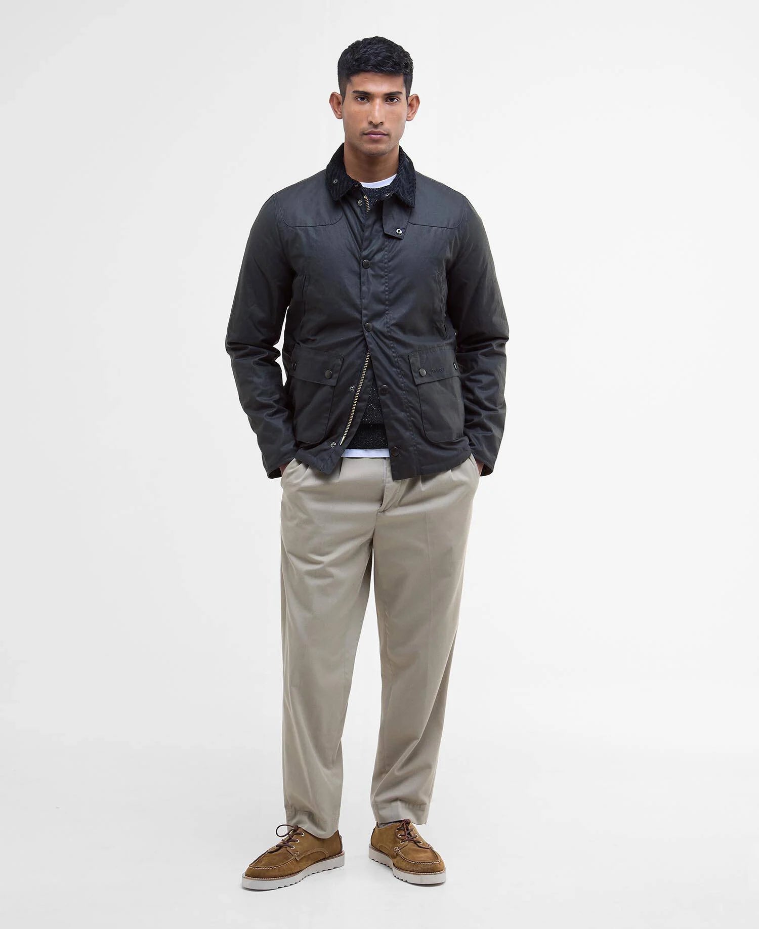 Barbour Reelin Wax Jkt Navy Uomo-3