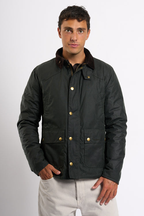Barbour REELIN WAX Imbottito Salvia da uomo in cotone cerato