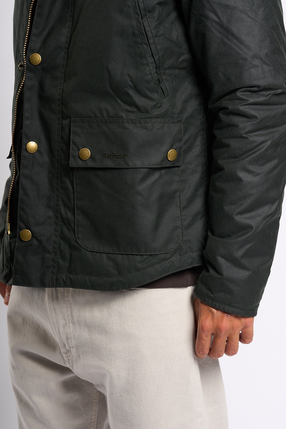 Barbour REELIN WAX Imbottito Salvia da uomo in cotone cerato-7