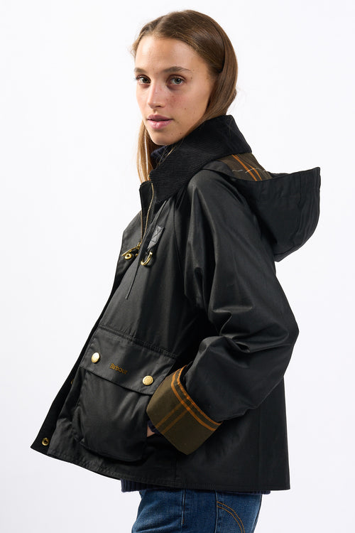 Barbour Reighton Wax Nero Donna