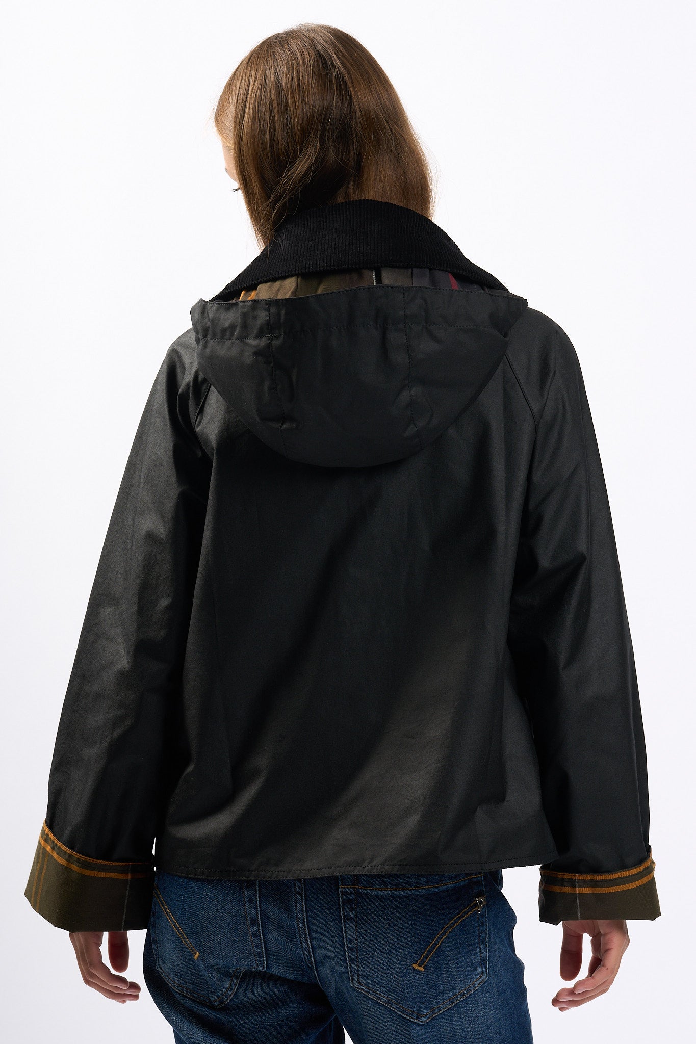 Barbour Reighton Wax Nero Donna-7