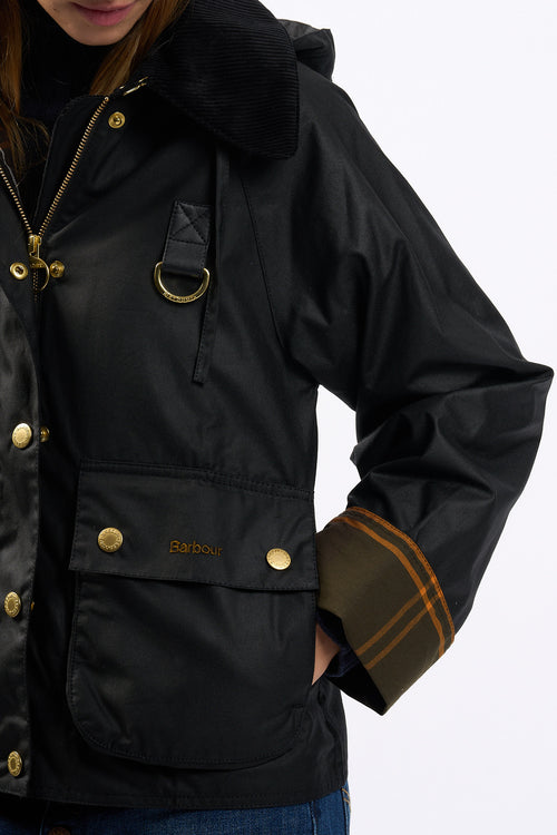 Barbour Reighton Wax Nero Donna-2