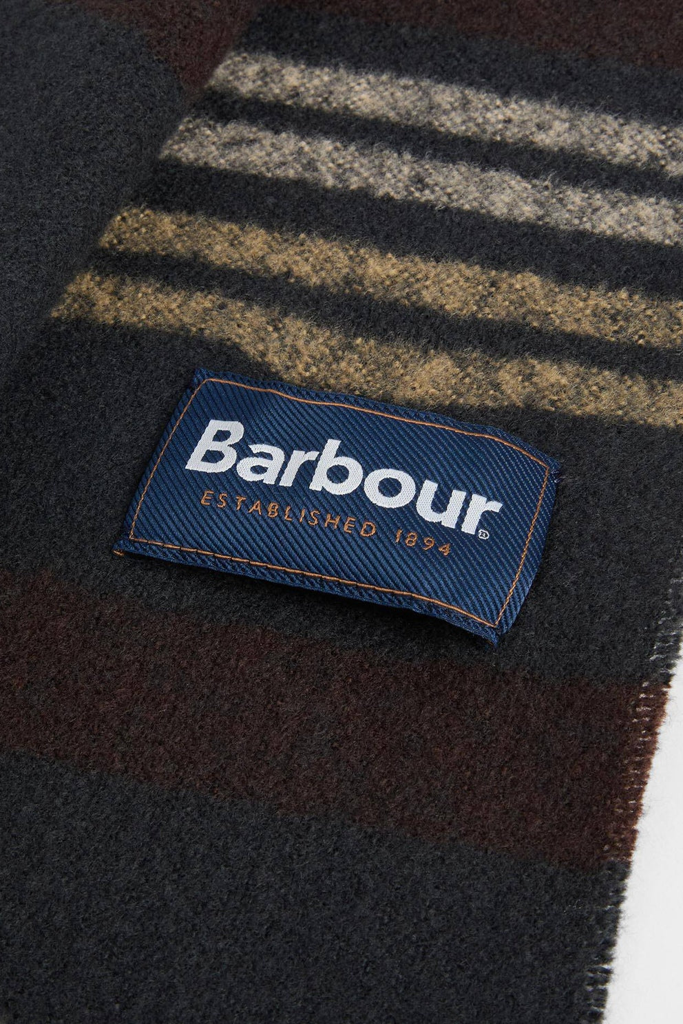 Barbour Sciarpa ALSTON a Righe Marrone/Blu Uomo-4