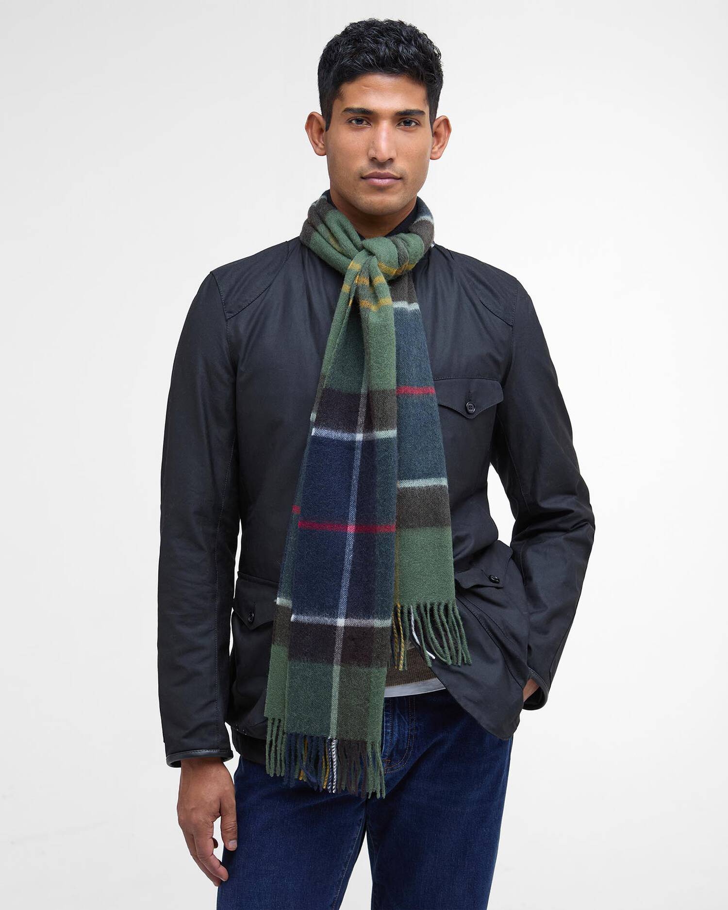 Barbour Sciarpa Carrbridge Verde/blu Uomo-1