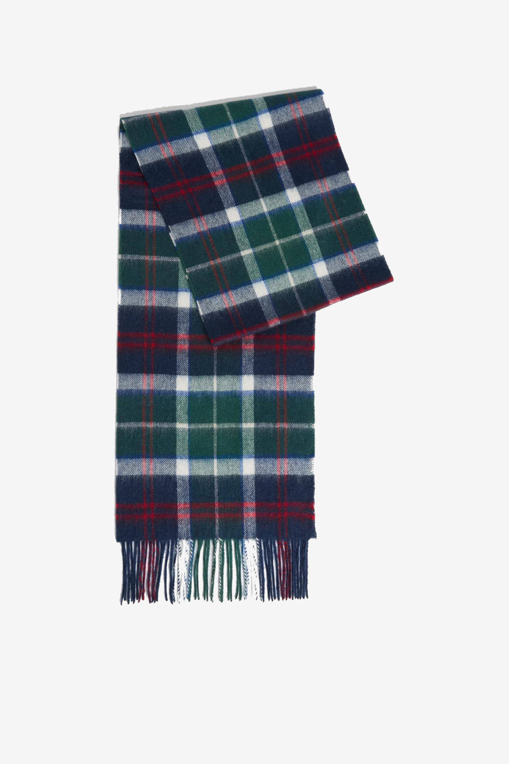 Barbour Sciarpa Lana e Cashmere Verde/Rosso Uomo-1