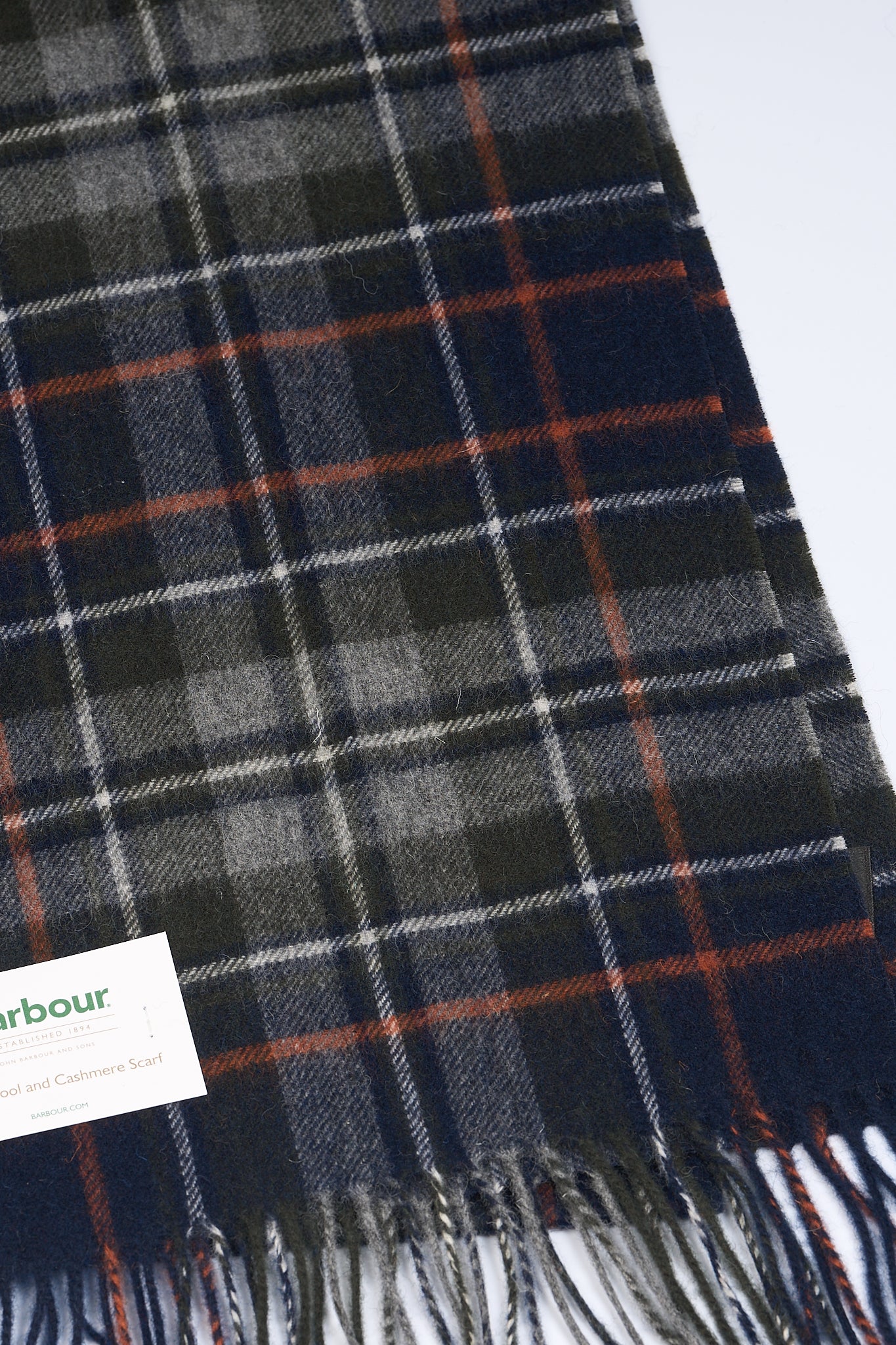 Barbour Sciarpa New Check Blu/Rosso Uomo-3