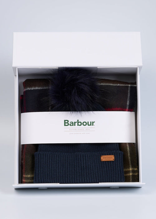 Barbour Sciarpa/cappello Blu/verde Donna