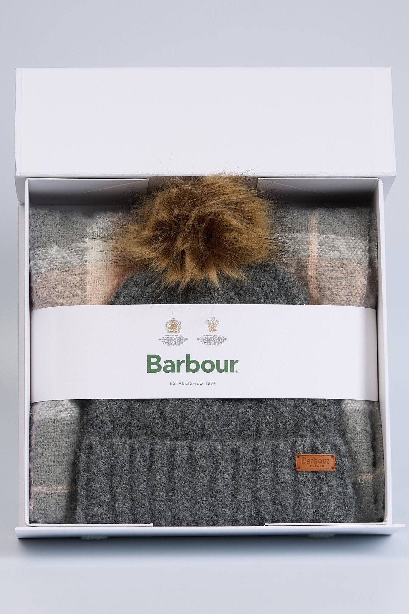 Barbour Sciarpa/cappello Grigio/rosa Donna-1