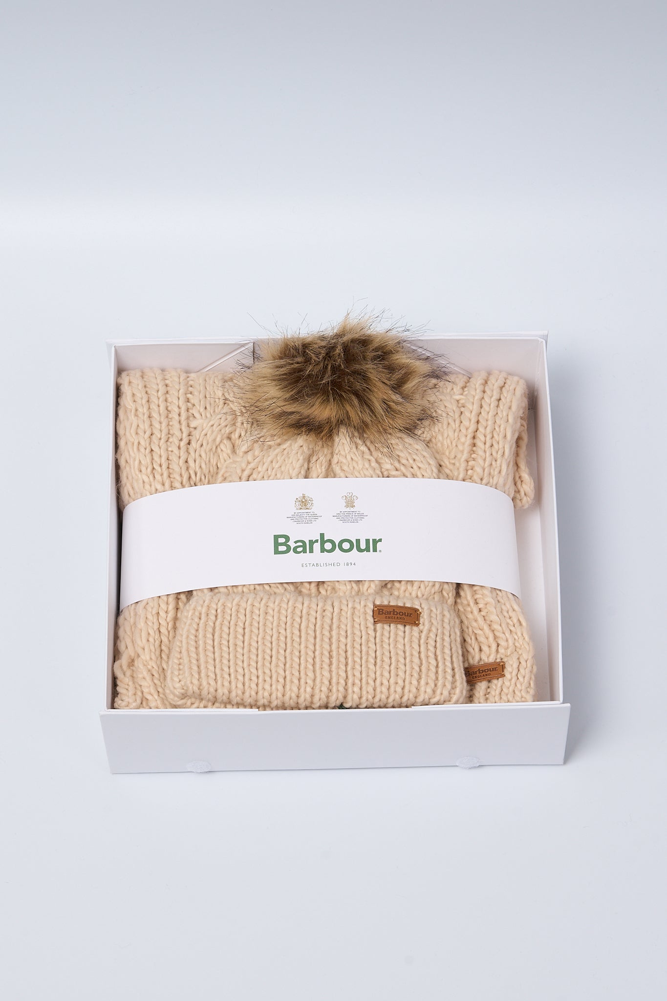 Barbour Women's Blush Pink Hat and Scarf Gift Set-1