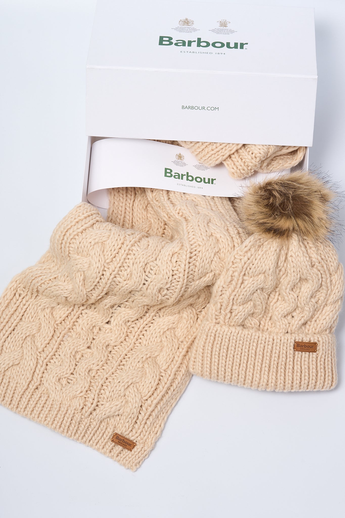 Barbour Women's Blush Pink Hat and Scarf Gift Set-4