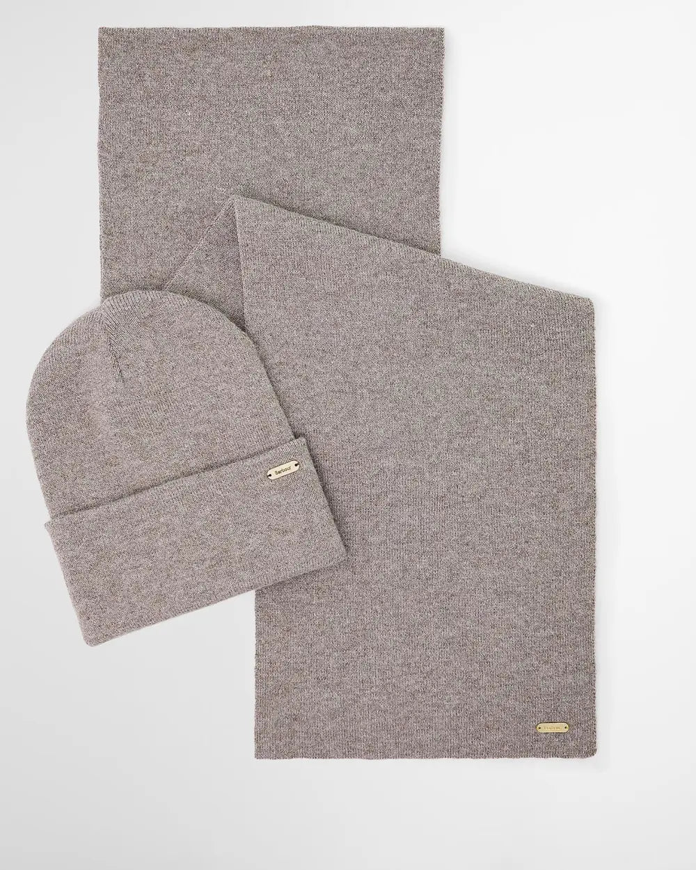 Barbour Set Regalo Sciarpa/Cappello Taupe Donna-2