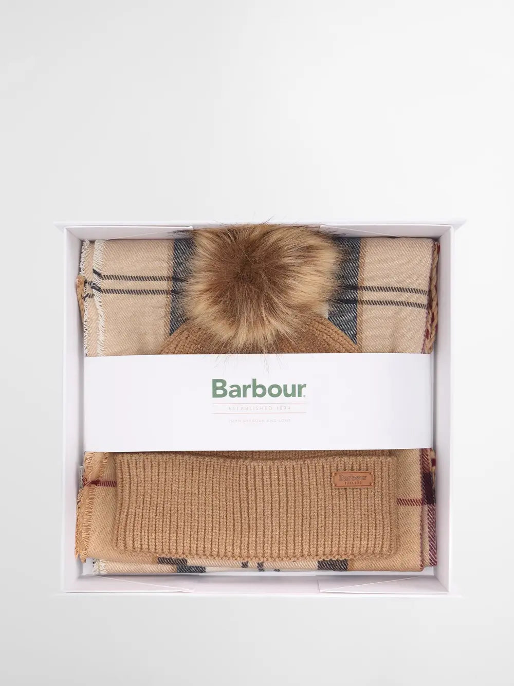Barbour Set Regalo Sciarpa/Cappello Cammello Donna-1