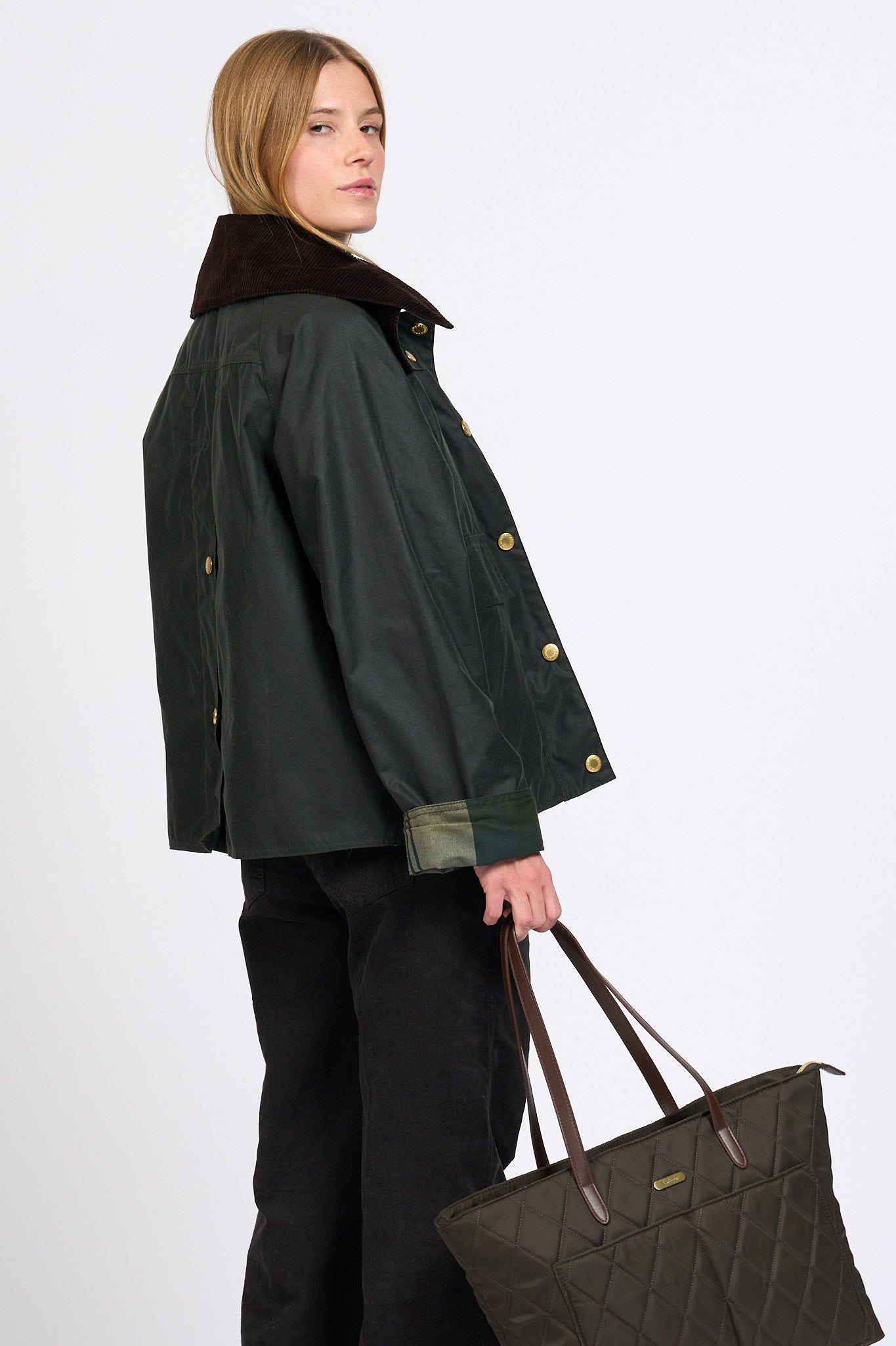 Barbour Borsa Tote Bag Oliva Donna-5