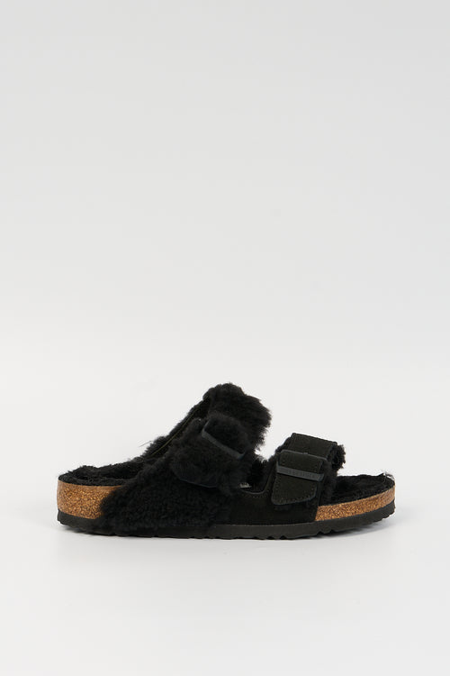 Birkenstock Arizona Teddy Slipper Black Women