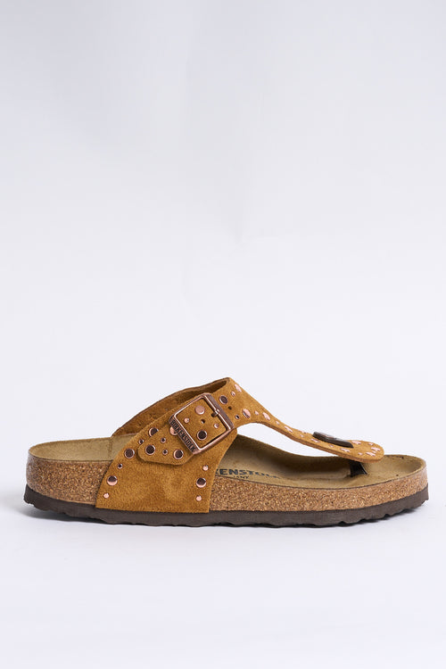 Birkenstock Infradito Gizeh Borchie Cognac Donna