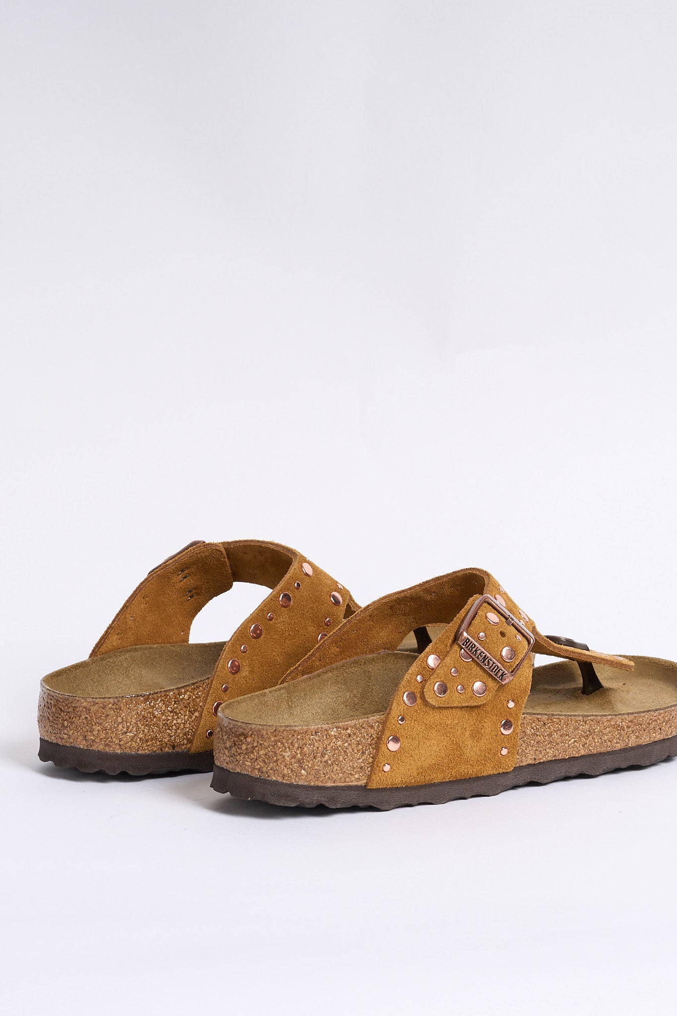 Birkenstock Infradito Gizeh Borchie Cognac Donna-5