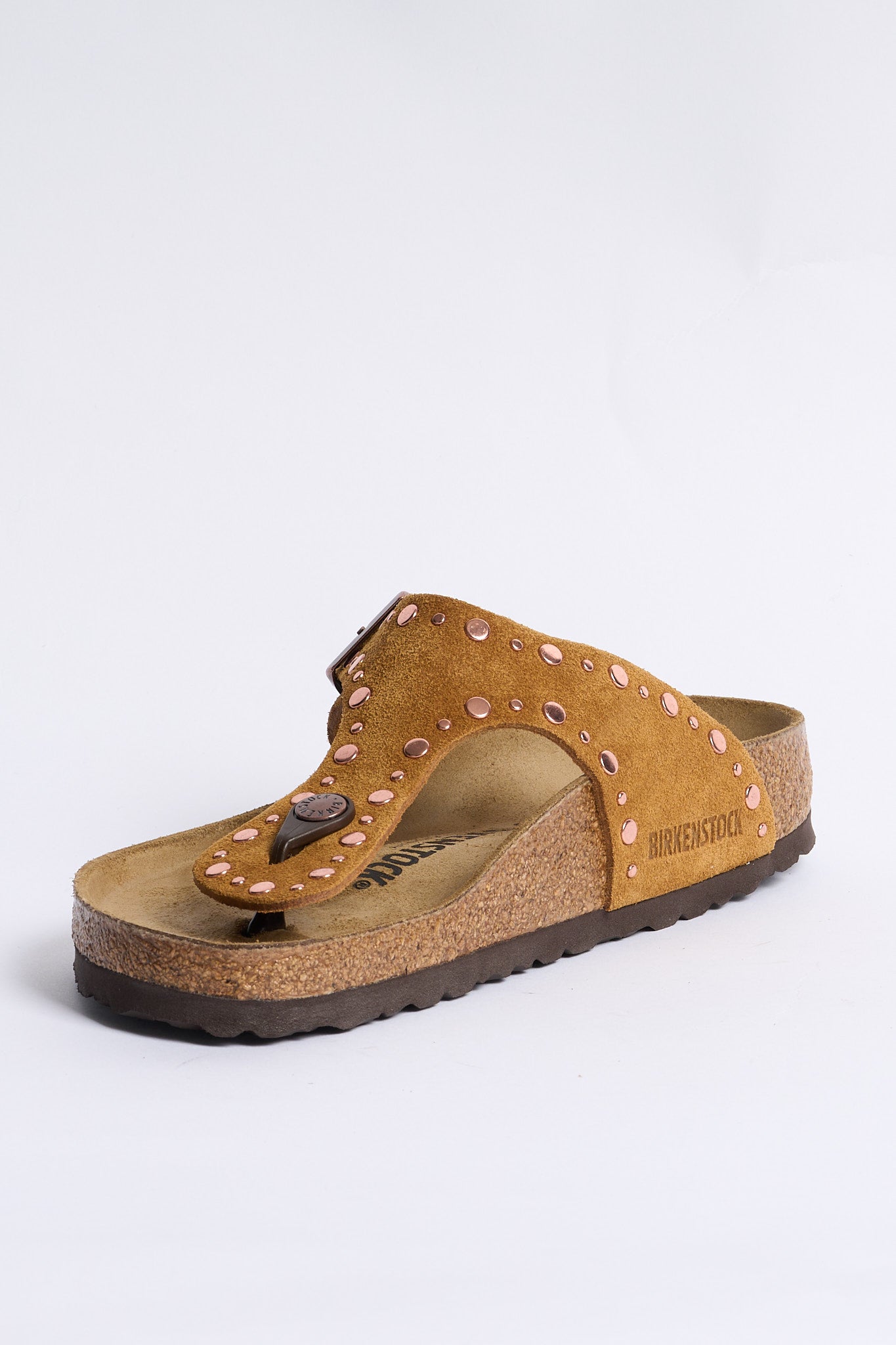 Birkenstock Infradito Gizeh Borchie Cognac Donna-6