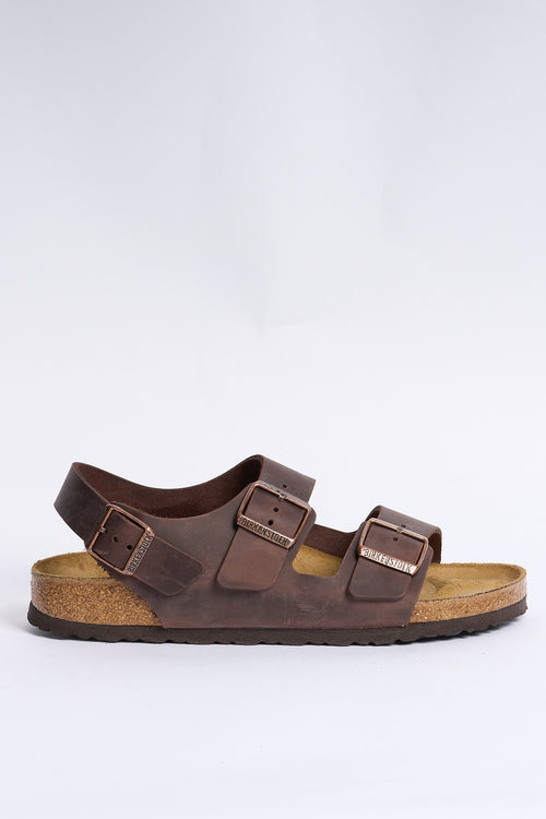 Birkenstock Sandalo Milano Oil Pelle Habana Uomo