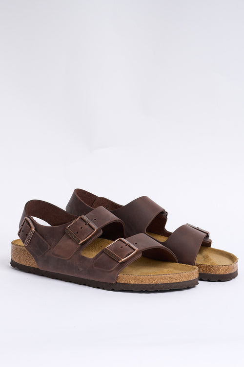 Birkenstock Sandalo Milano Oil Pelle Habana Uomo-2
